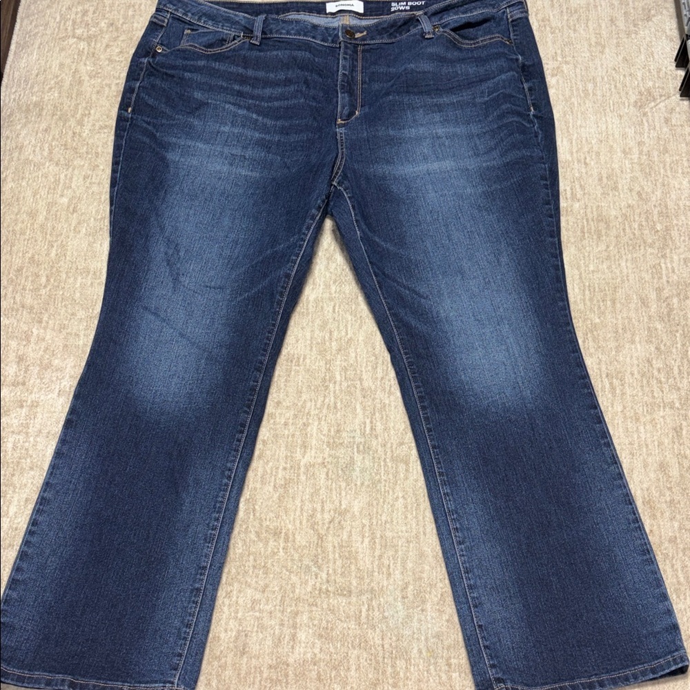 Women's sz 20 WS Slim bootcut jeans Sonoma high rise stretch short